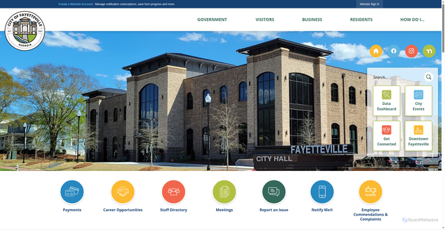 Security scan screenshot of https://www.fayetteville-ga.gov/