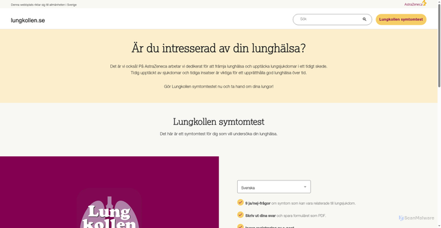 Security scan screenshot of https://lungkollen.se