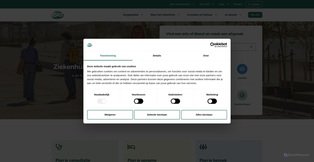 Security scan screenshot of https://zna.be