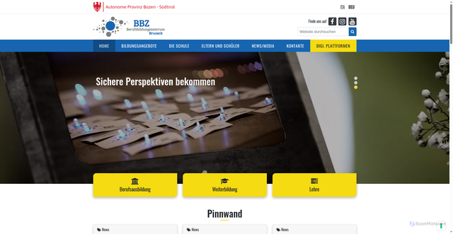 Security scan screenshot of https://www.bruneck.berufsschule.it/de