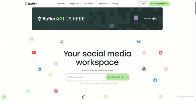 Security scan screenshot of https://bufferapp.com