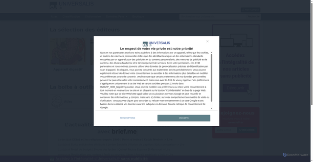 Security scan screenshot of https://www.universalis.fr