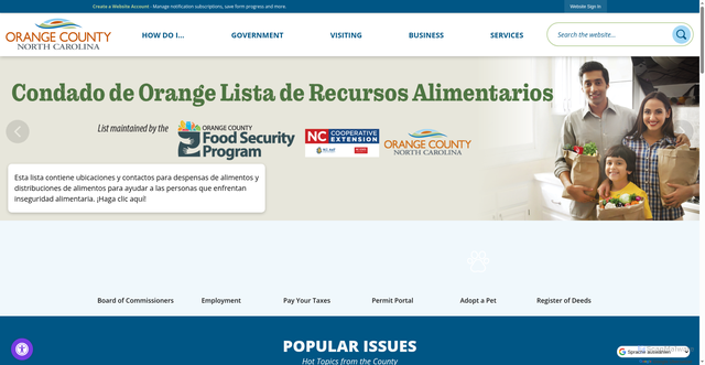Security scan screenshot of https://orangecountync.gov/