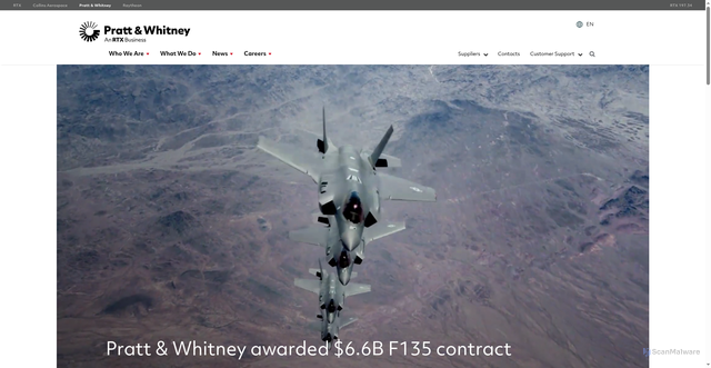 Security scan screenshot of https://pw.utc.com