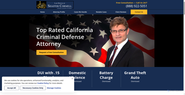 Security scan screenshot of https://www.californiacriminalattorney.us/