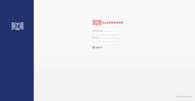 Security scan screenshot of https://remote.clarksons.com