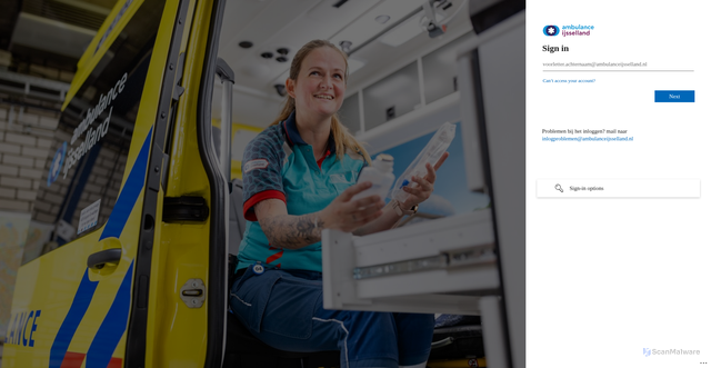 Security scan screenshot of https://ambuplein.ambulanceijsselland.nl/articles/11192