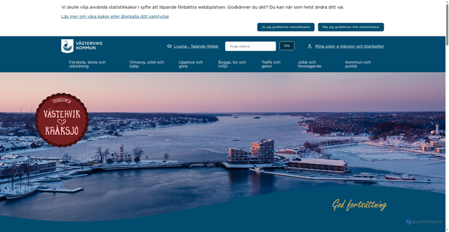 Security scan screenshot of https://www.vastervik.se/