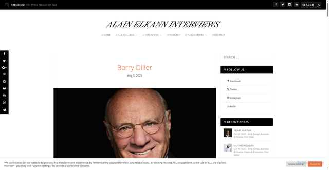Security scan screenshot of https://www.alainelkanninterviews.com/barry-diller/