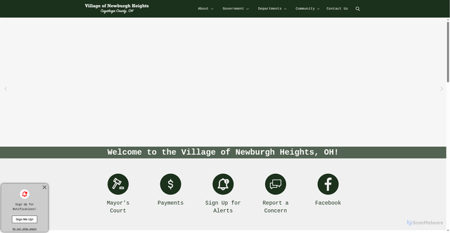 Security scan screenshot of https://newburgh-oh.gov/