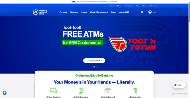 Security scan screenshot of https://anb.com