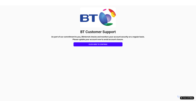 Security scan screenshot of https://btinternetcomfghj-ubzc.glide.page/dl/c533c9