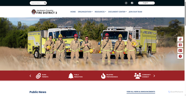 Security scan screenshot of https://jcfd3or.gov/