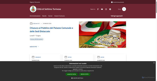 Security scan screenshot of https://www.comune.settimo-torinese.to.it