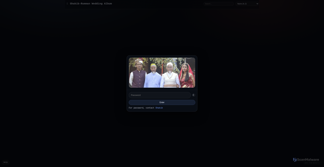 Security scan screenshot of https://shakibwedding.pages.dev/$%7Burl%7D
