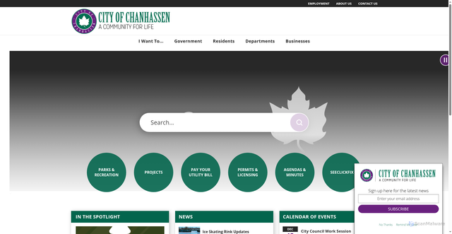Security scan screenshot of https://www.chanhassenmn.gov/