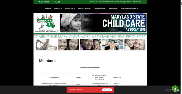 Security scan screenshot of https://mscca.org/members/membership-directory/