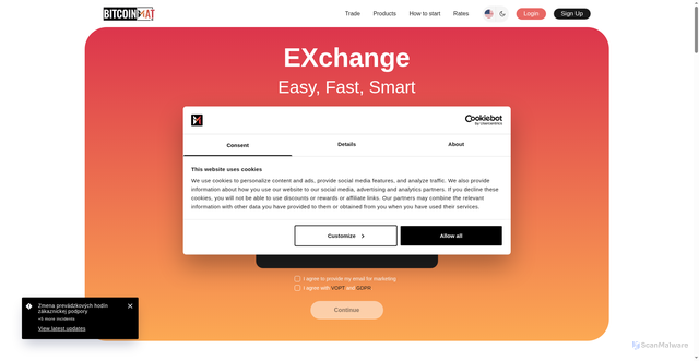 Security scan screenshot of https://bitcoinmat.sk/