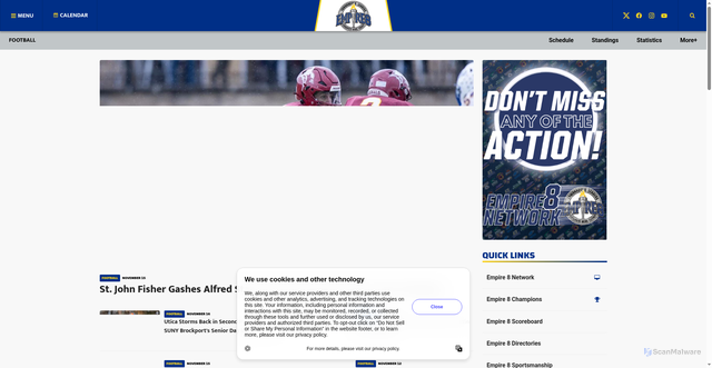 Security scan screenshot of https://empire8.com/sports/football