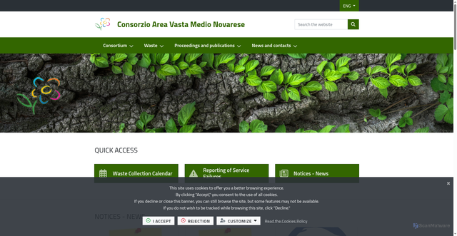 Security scan screenshot of https://www.consorziomedionovarese.it