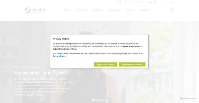 Security scan screenshot of https://www.fz-juelich.de/en