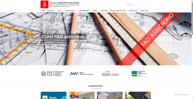 Security scan screenshot of https://www.architettiravenna.it/