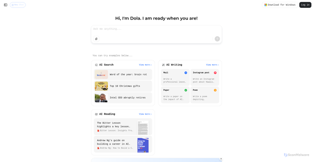 Security scan screenshot of https://dola.com