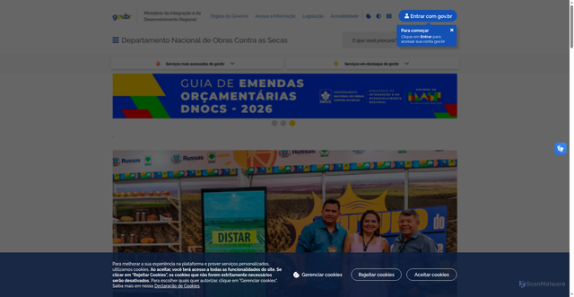 Security scan screenshot of https://www.gov.br/dnocs/pt-br