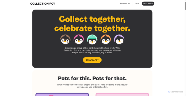 Security scan screenshot of https://collectionpot.com