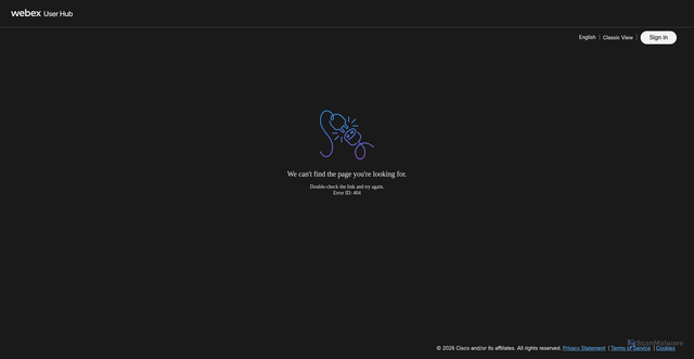 Security scan screenshot of https://userhub-aa.webex.com