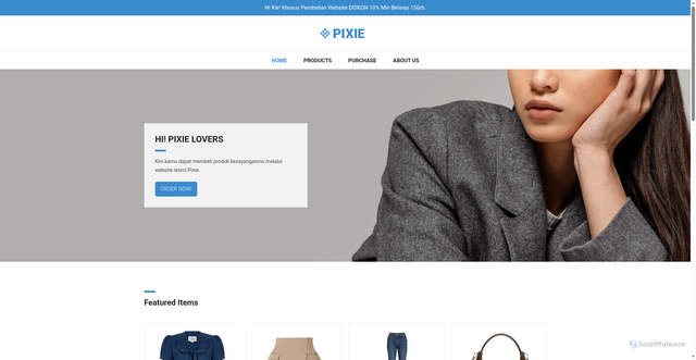 Security scan screenshot of https://pixieonlineshop-lvrrhz7oms.edgeone.app/