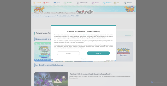 Security scan screenshot of https://pokekalos.fr