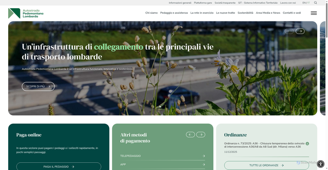 Security scan screenshot of https://www.pedemontana.com/it