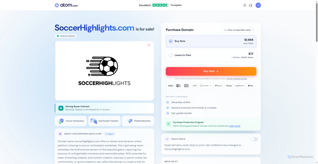 Security scan screenshot of https://www.soccerhighlights.com/