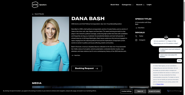 Security scan screenshot of https://www.utaspeakers.com/speaker/dana-bash