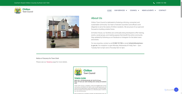 Security scan screenshot of https://chiltondurham-tc.gov.uk/