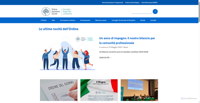 Security scan screenshot of https://www.ordineaslombardia.it