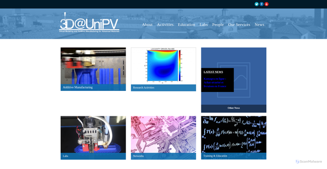 Security scan screenshot of 3d.unipv.it