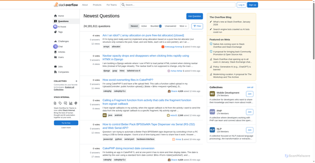 Security scan screenshot of https://stackoverflow.com