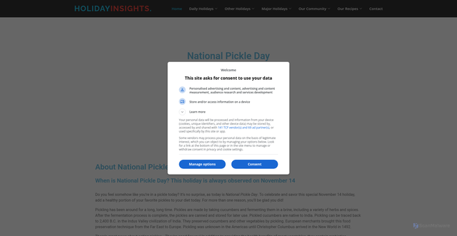 Security scan screenshot of https://www.holidayinsights.com/moreholidays/november/national-pickle-day.htm