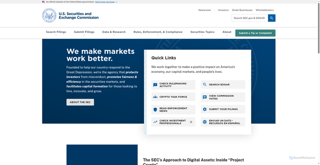 Security scan screenshot of https://sec.gov/