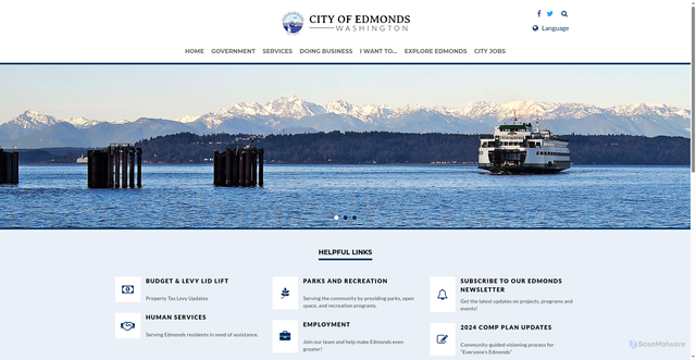 Security scan screenshot of https://www.edmondswa.gov/