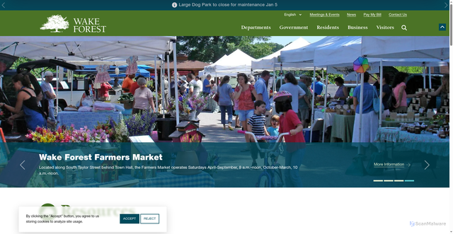 Security scan screenshot of https://www.wakeforestnc.gov/