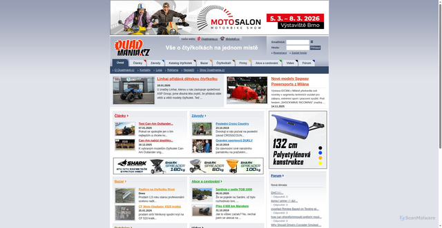 Security scan screenshot of https://quadmania.cz