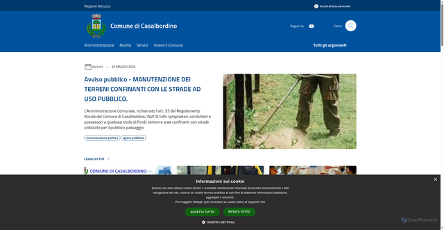 Security scan screenshot of https://www.casalbordino.info