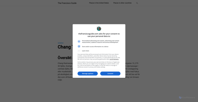 Security scan screenshot of https://changthaimassage.se