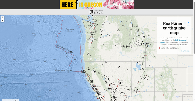 Security scan screenshot of https://projects.oregonlive.com/maps/earthquakes/