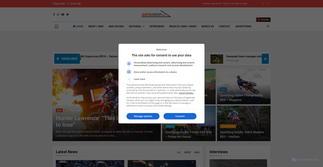 Security scan screenshot of https://gatedrop.com/
