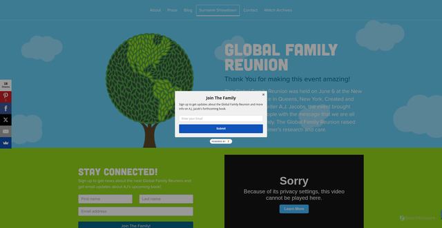 Security scan screenshot of https://globalfamilyreunion.com/
