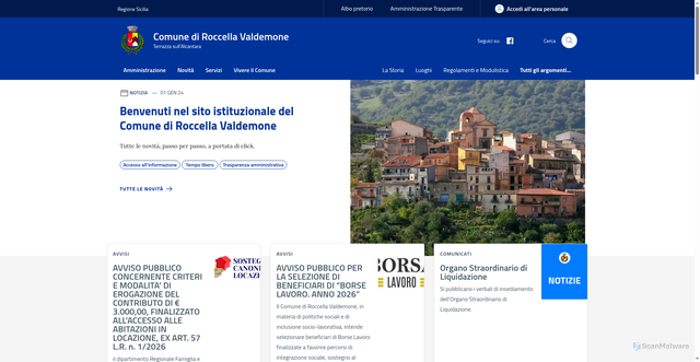 Security scan screenshot of https://www.comune.roccellavaldemone.me.it